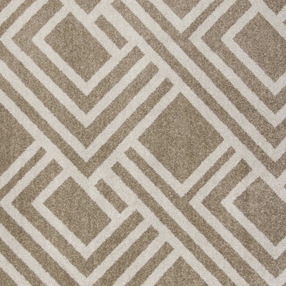 3' X 5' Beige Geometric Indoor Outdoor Area Rug