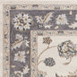 3' X 5' Gray And Ivory Floral Medallion Area Rug