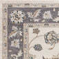 3' X 5' Gray And Ivory Floral Medallion Area Rug