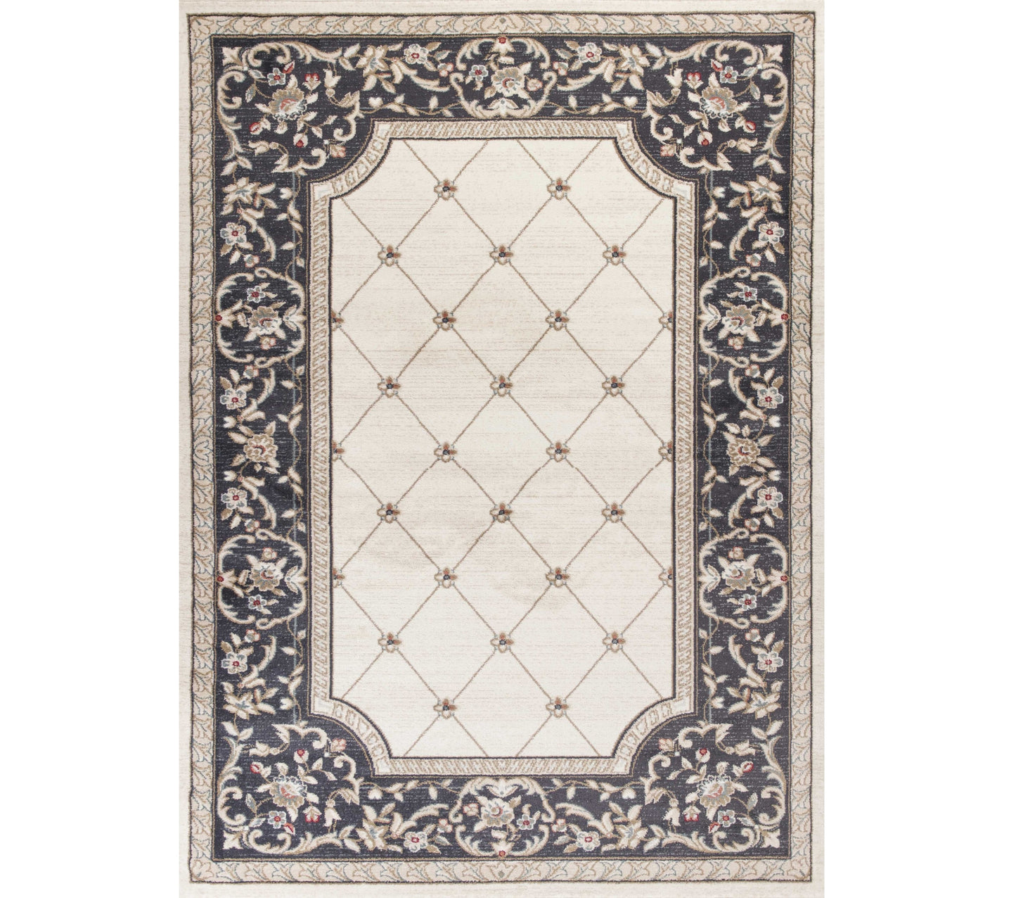 8' Ivory Or Grey Polypropylene Runner Rug