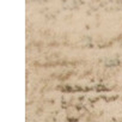 7' Champagne And Beige Damask Runner Rug