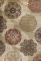 3' X 5' Sage Brown And Ivory Floral Medallion Area Rug