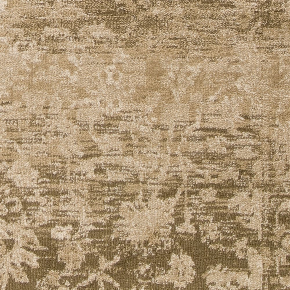 7' X 10' Beige And Tan Floral Medallion Area Rug