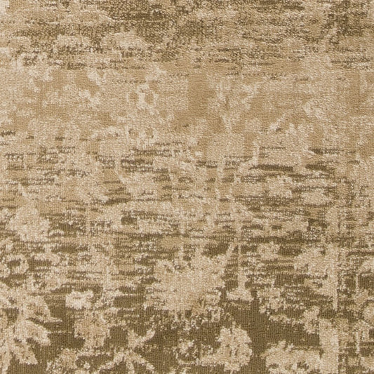 7' X 10' Beige And Tan Floral Medallion Area Rug