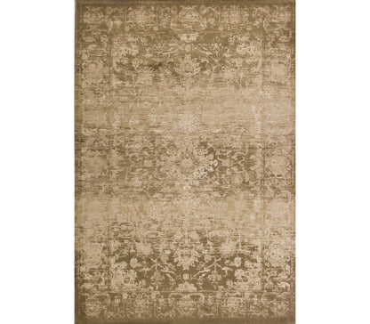 8' Beige Floral Runner Rug