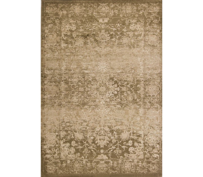 7' X 10' Beige And Tan Floral Medallion Area Rug