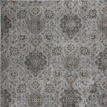 2' X 4' Silver Damask Area Rug