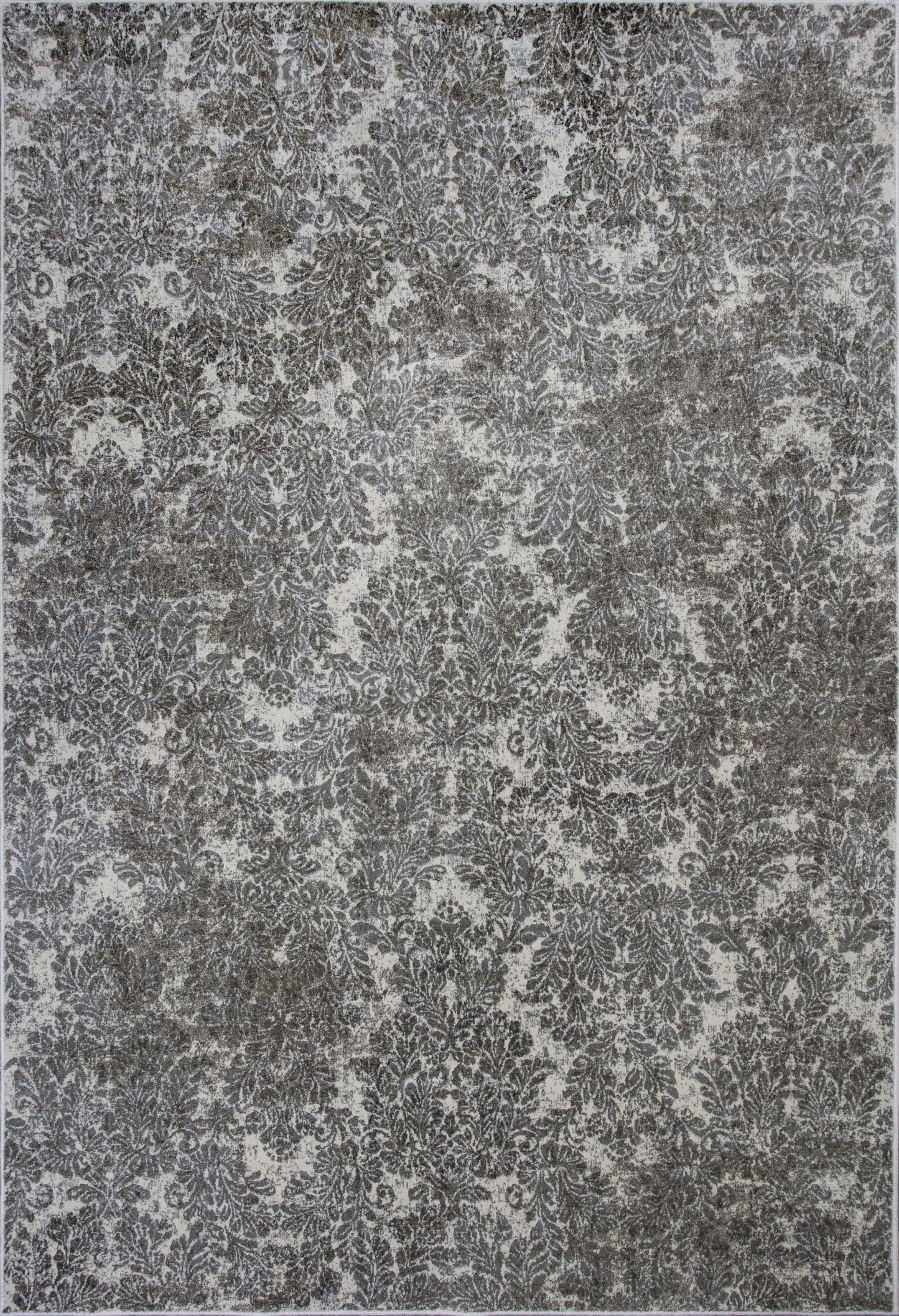 2' X 4' Ivory Damask Area Rug