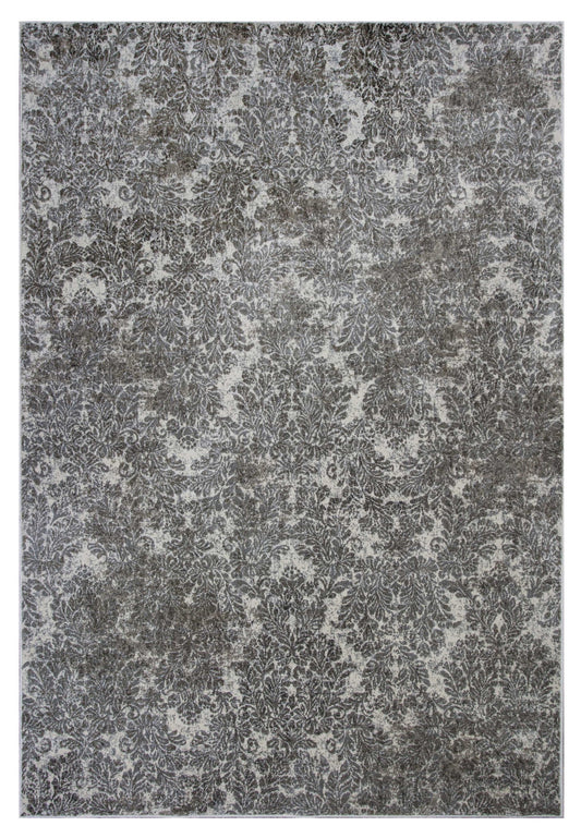 2' X 4' Ivory Damask Area Rug