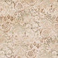 7' Ivory And Brown Floral Medallion Runner Rug