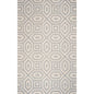 2' X 4' Gray And Ivory Wool Geometric Hand Tufted Area Rug