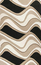 2' X 4' Black And Beige Wool Abstract Hand Tufted Area Rug