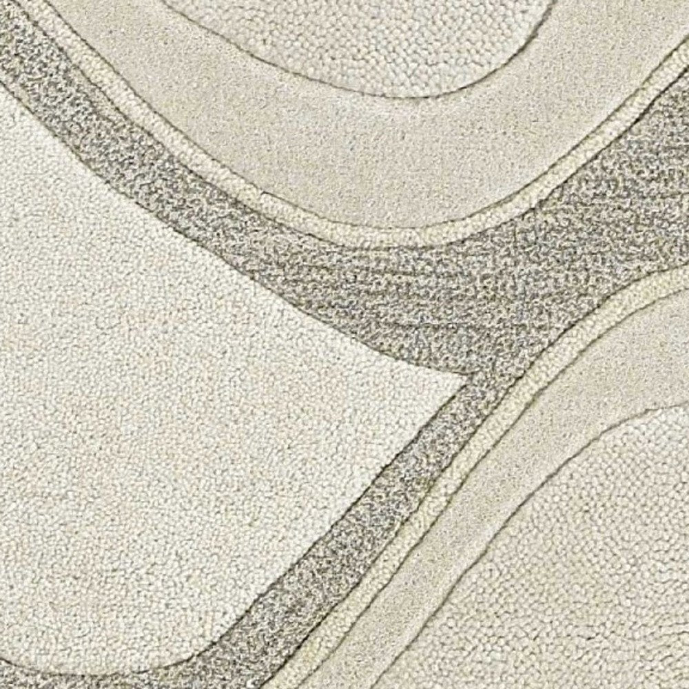 2' X 4' Ivory And Gray Wool Abstract Hand Tufted Area Rug