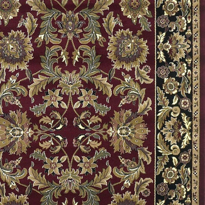 3' X 5' Red And Black Floral Medallion Area Rug