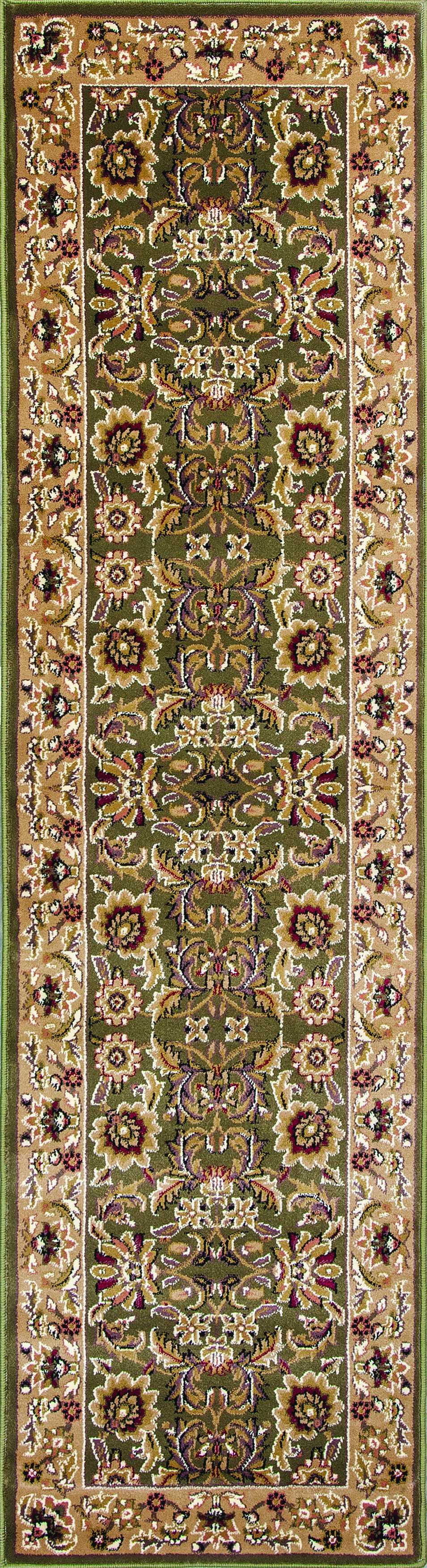 3' X 5' Green Taupe Machine Woven Floral Traditional Indoor Area Rug