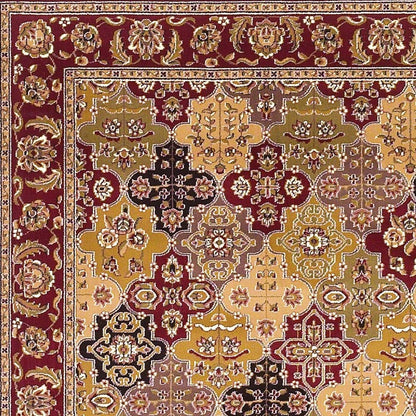 8' Red Orange And Black Quatrefoil Runner Rug