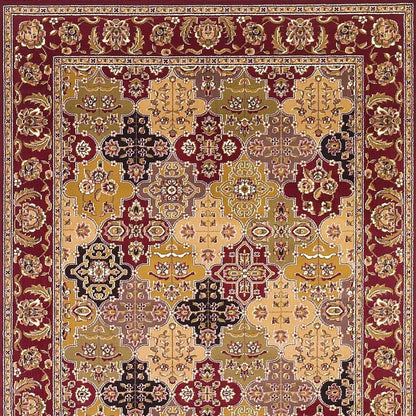 8' Red Orange And Black Quatrefoil Runner Rug