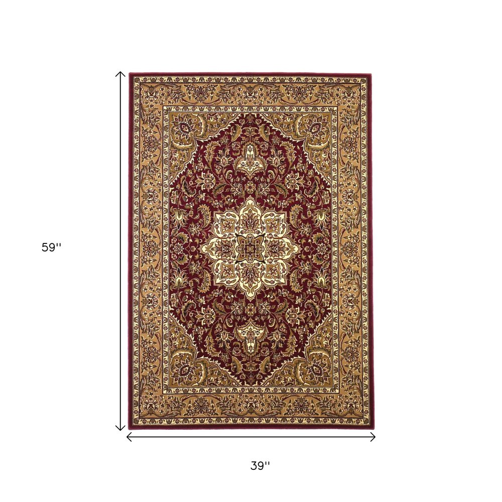 7' X 10'  Polypropylene Red Or  Beige Area Rug
