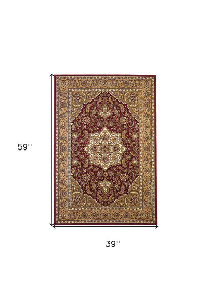 7' X 10'  Polypropylene Red Or  Beige Area Rug