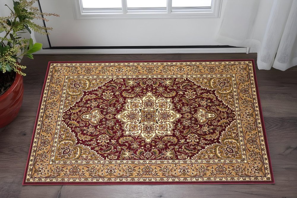 7' X 10'  Polypropylene Red Or  Beige Area Rug
