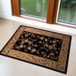 2' X 8' Black Or Beige Floral Runner Rug