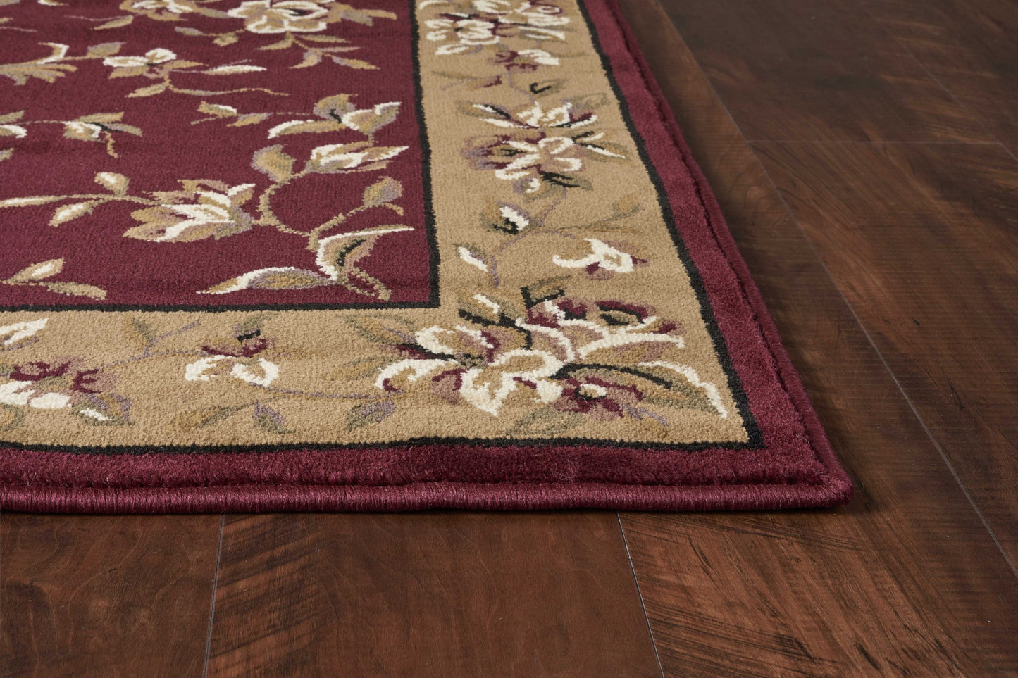 2' X 8' Red Or Beige Floral Runner Rug