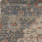 3' X 5' Blue Beige And Brick Red Jute Medallion Hand Woven Area Rug