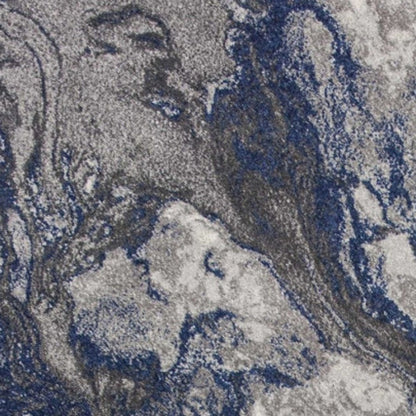 3' X 5' Blue And Gray Abstract Area Rug