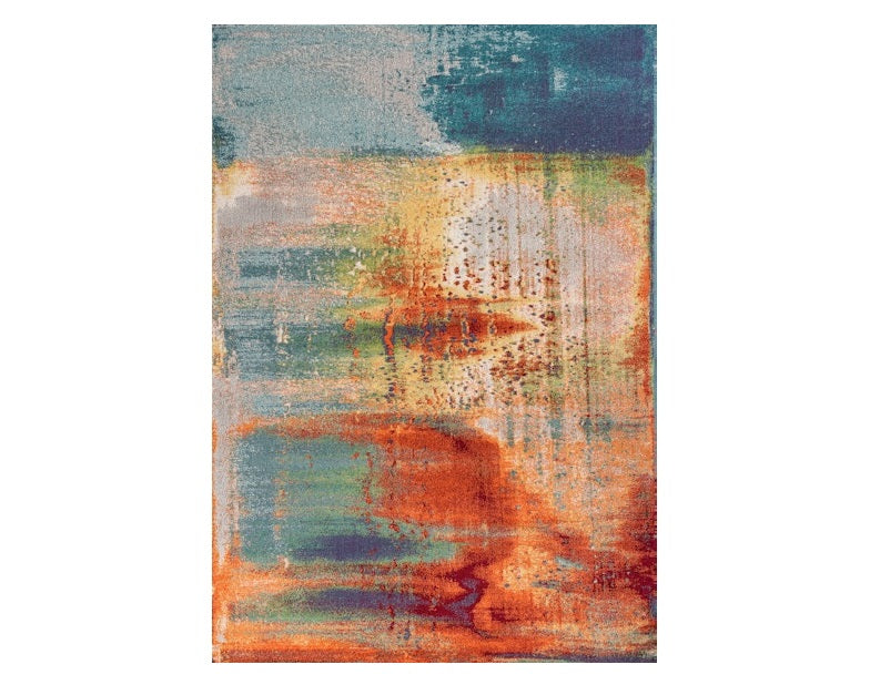 3' X 5' Multi Color Abstract Watercolor Area Rug