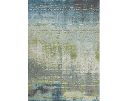 3' X 5' Blue and Green Abstract Brushstrokes Area Rug