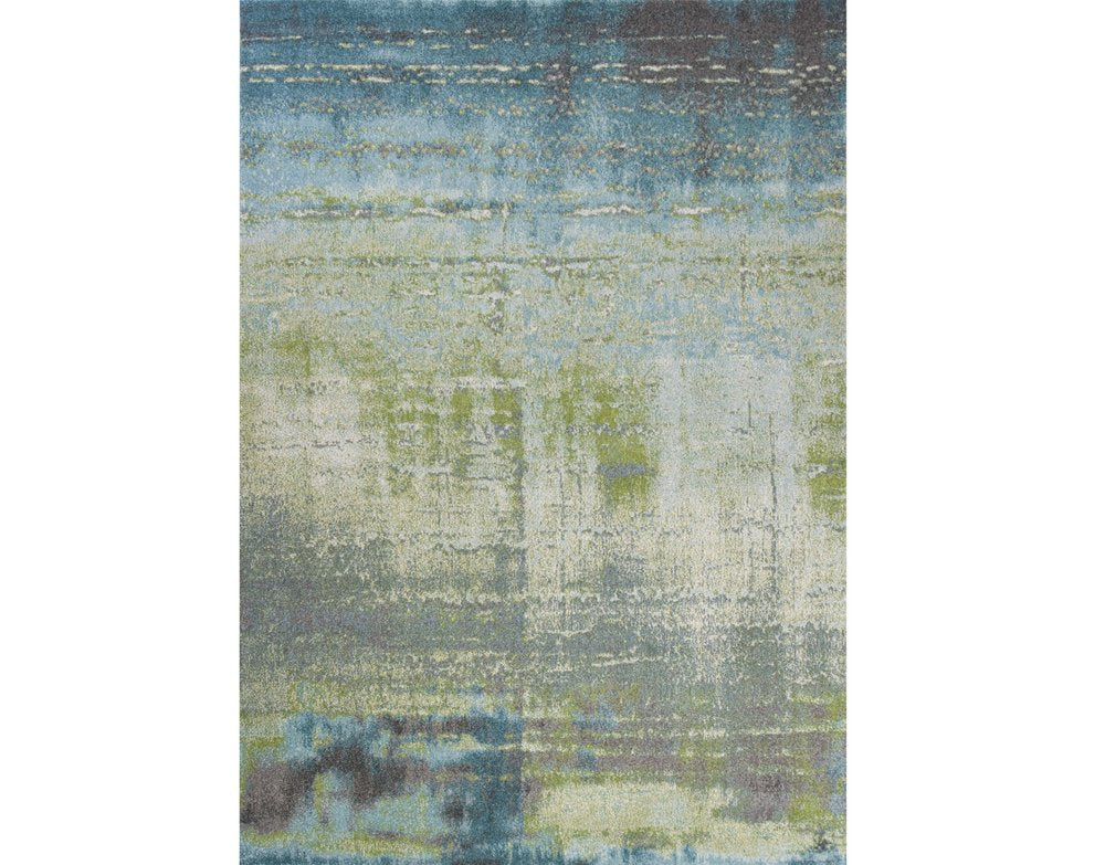 3' X 5' Blue And Green Abstract Area Rug