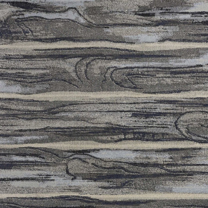 3' X 5' Gray Blue And Black Abstract Area Rug