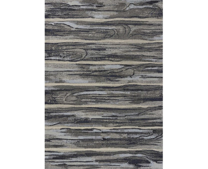 3' X 5' Gray Blue And Black Abstract Area Rug