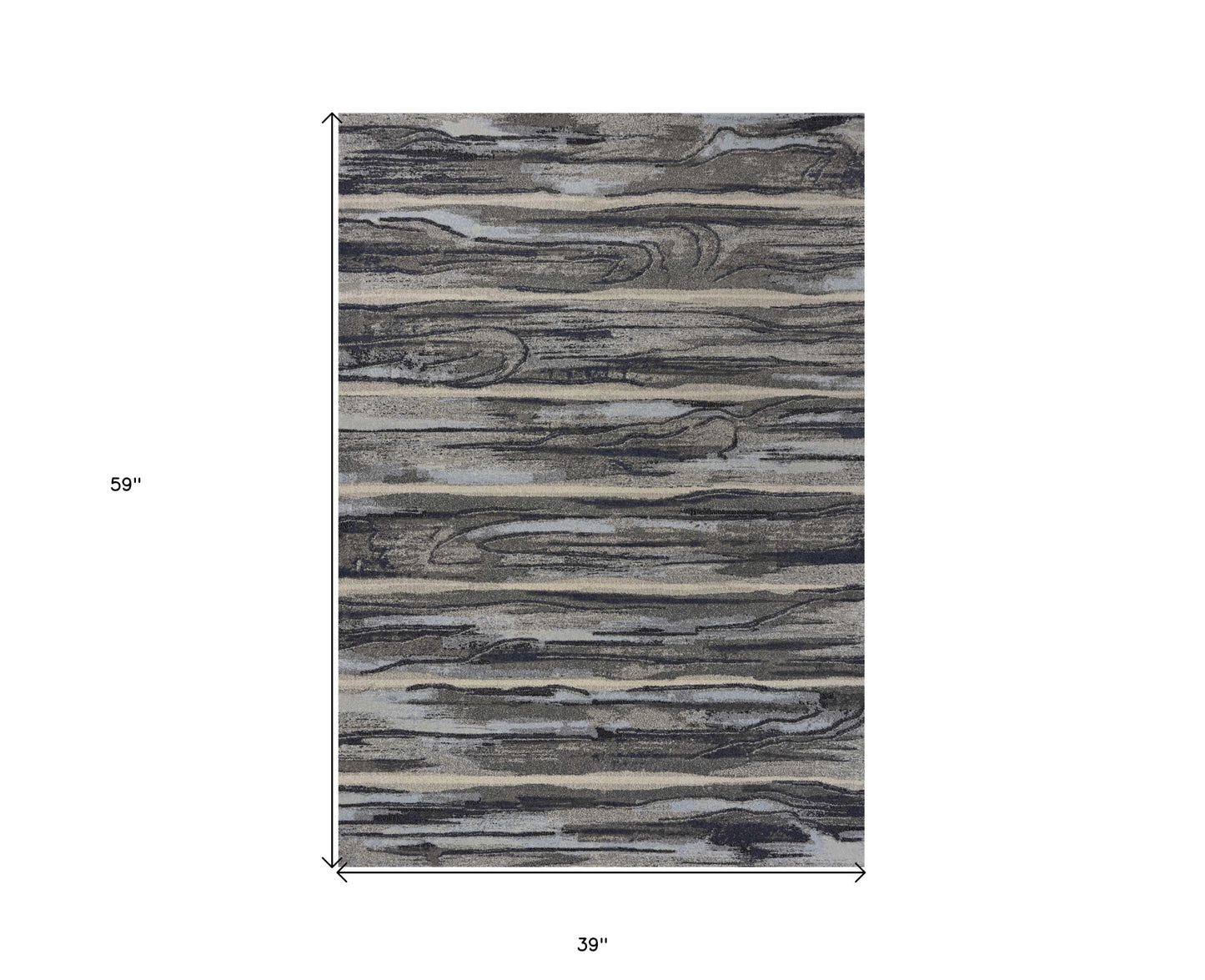 3' X 5' Gray Woodland Lodge Area Rug