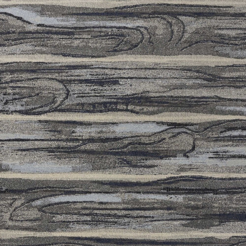 3' X 5' Gray Blue And Black Abstract Area Rug