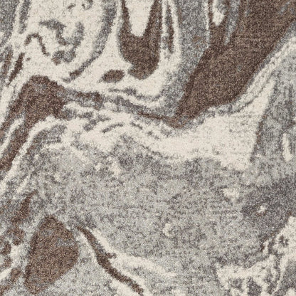 3' X 5' Brown And Ivory Abstract Area Rug