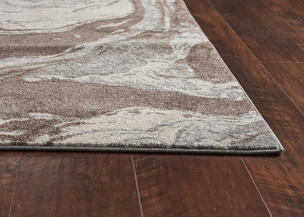 3' X 5' Brown And Ivory Abstract Area Rug