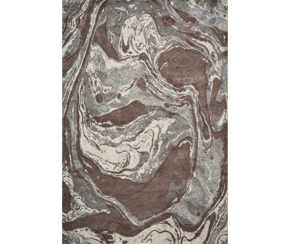 3' X 5' Brown And Ivory Abstract Area Rug