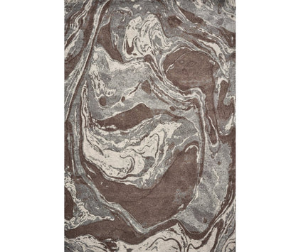 3' X 5' Brown And Ivory Abstract Area Rug