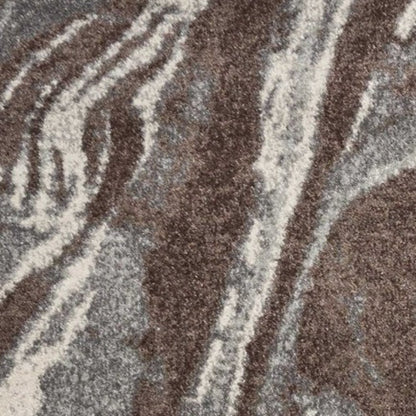 3' X 5' Brown And Ivory Abstract Area Rug