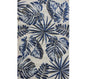 3' X 5' Blue and Gray Botanical Leaves Area Rug