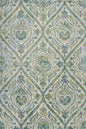 3' X 5' Green Ivory And Teal Medallion Area Rug