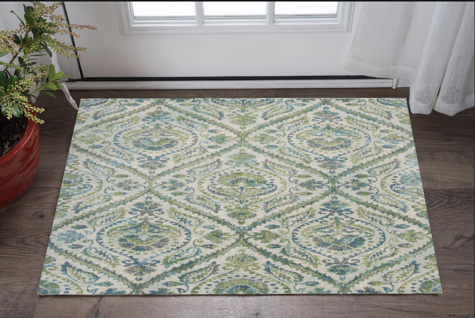 3' X 5' Ivory Ogee Area Rug