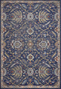 3' X 5' Royal Blue Gold And Gray Medallion Area Rug