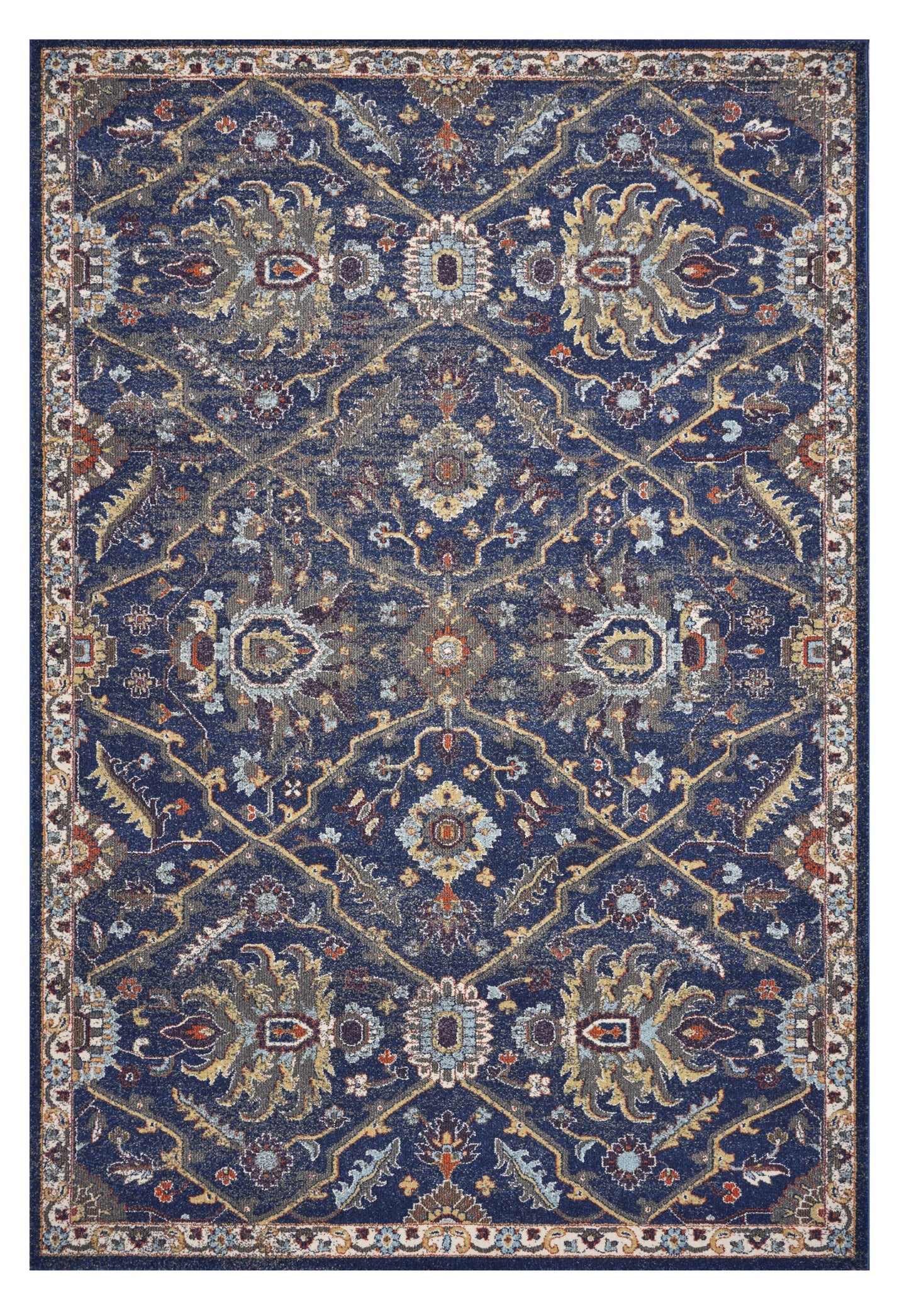 3' X 5' Royal Blue Oriental Area Rug