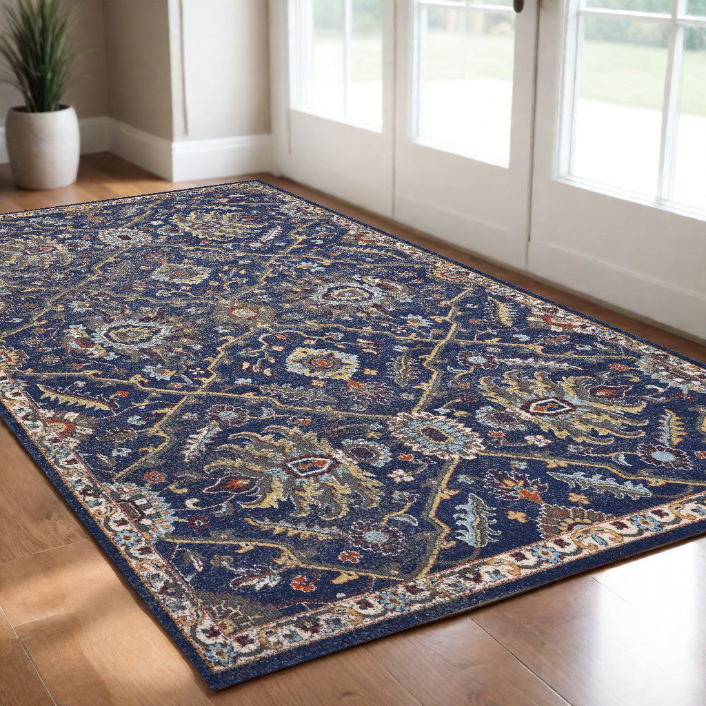 3' X 5' Royal Blue Oriental Area Rug