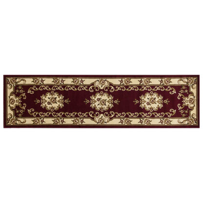 3' X 5' Red and Ivory Floral Border Area Rug