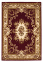 3' X 5' Red and Ivory Floral Border Area Rug