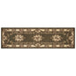 8' Green And Ivory Floral Medallion Runner Rug