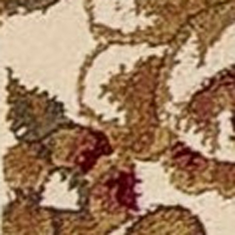 8' Green And Ivory Floral Medallion Runner Rug